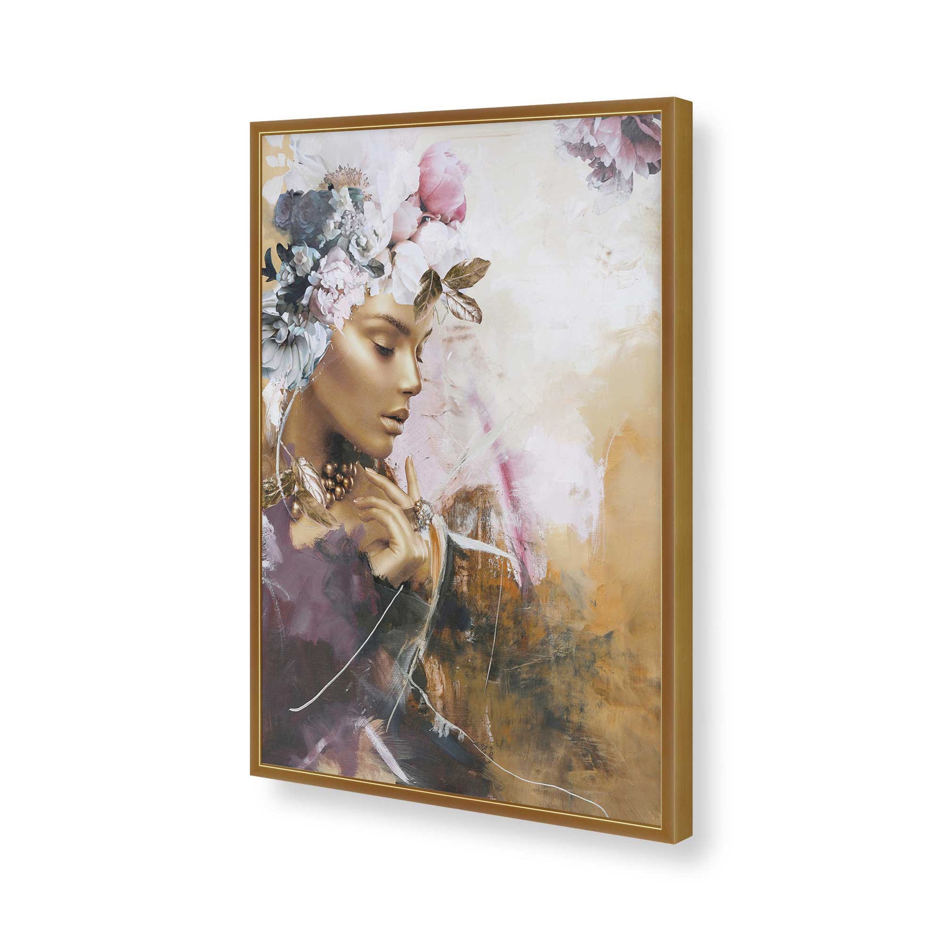 [Color:Polished Gold], Picture of art in a Polished Gold frame of the corner