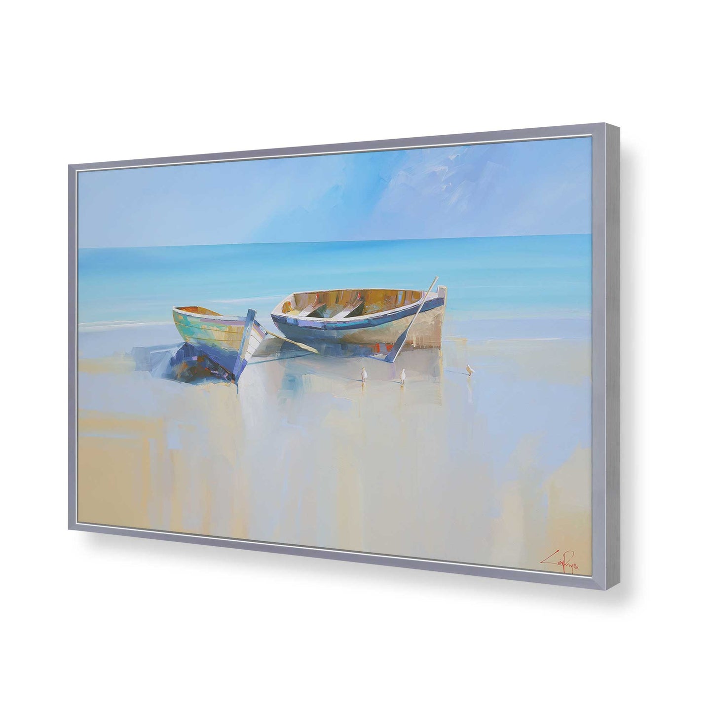 [Color:Polished Chrome], Picture of art in a Polished Chrome frame of the corner