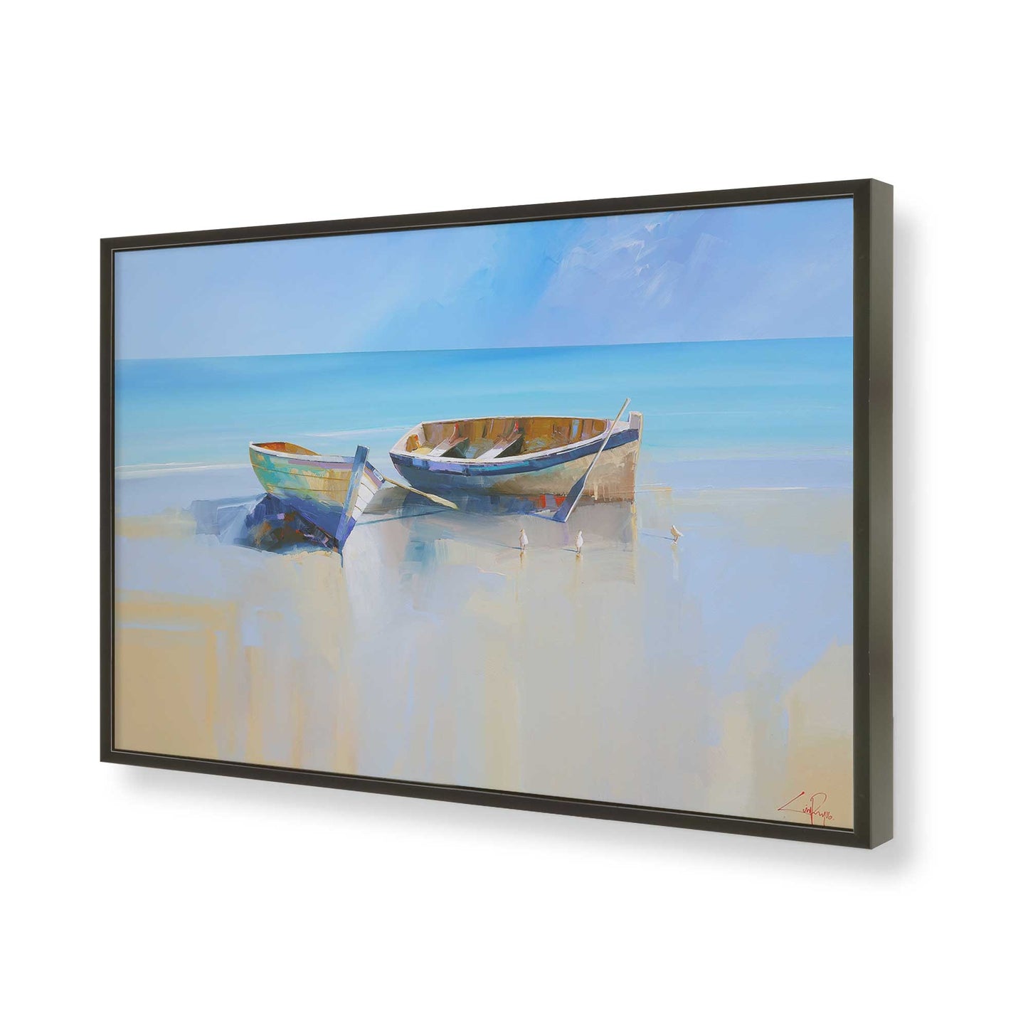 [Color:Satin Black], Picture of art in a Satin Black frame of the corner