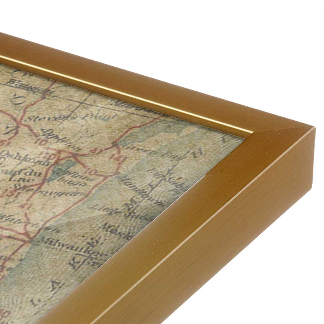 [Color:Polished Gold], Picture of art in a Polished Gold frame at an angle
