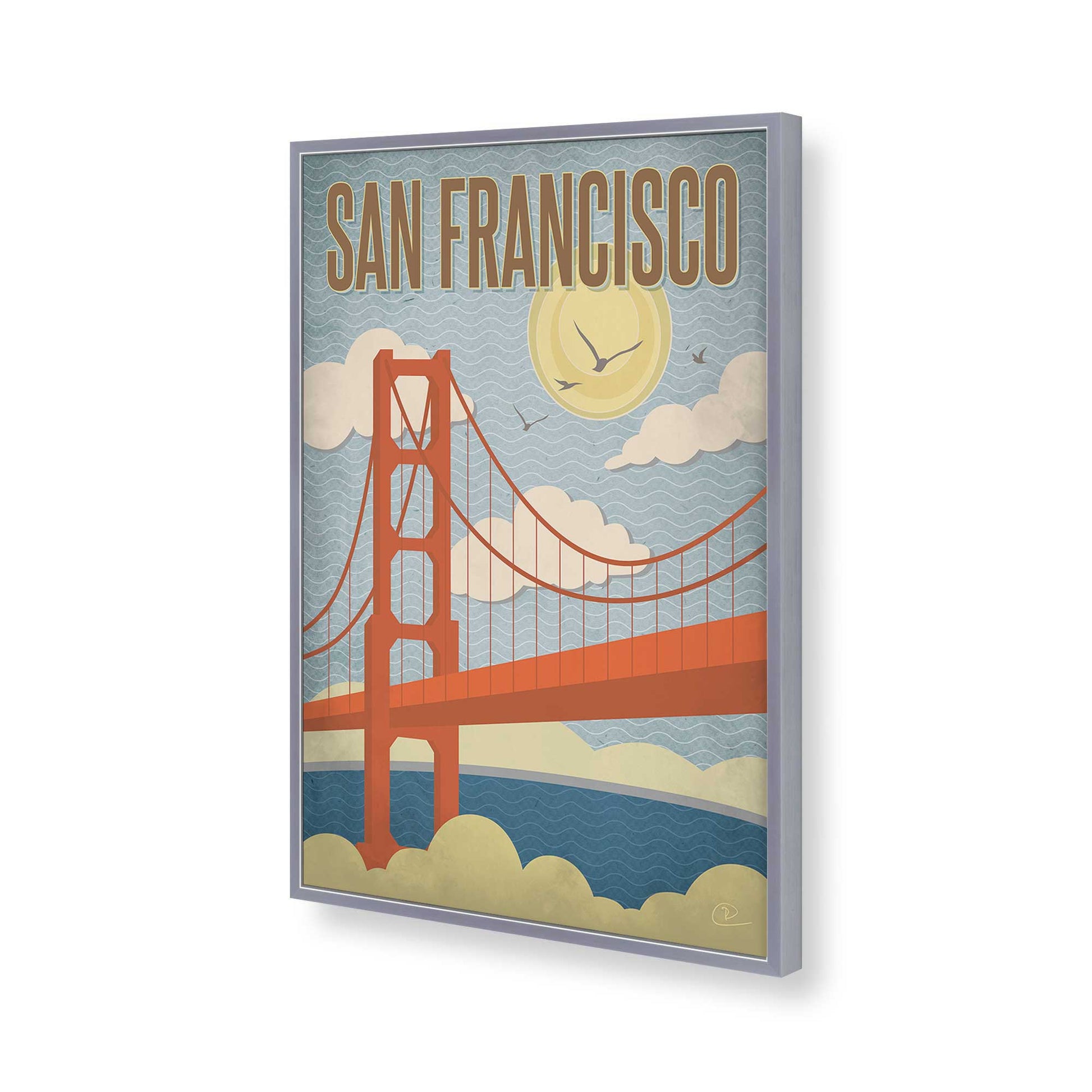 [Color:Polished Chrome], Picture of art in a Polished Chrome frame of the corner