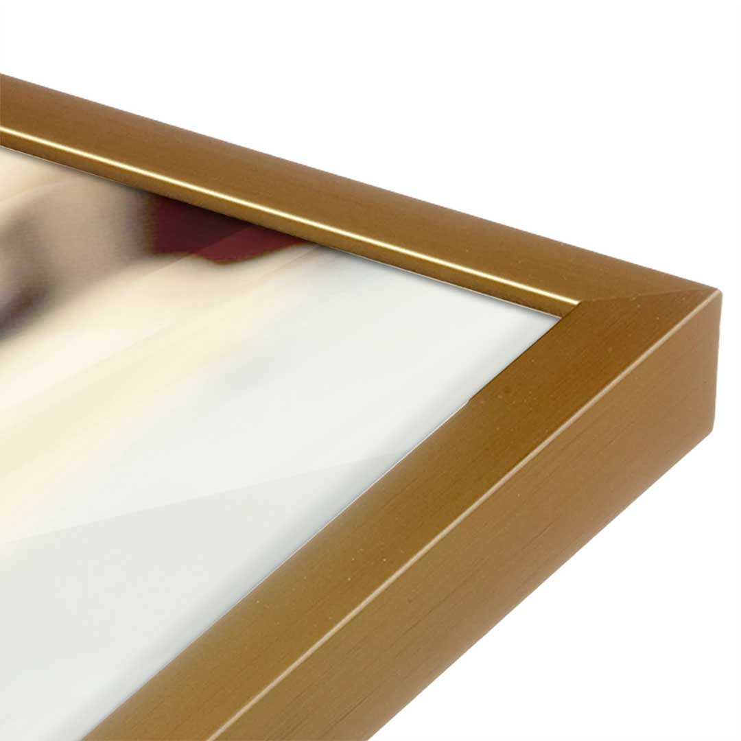 [Color:Polished Gold], Picture of art in a Polished Gold frame at an angle