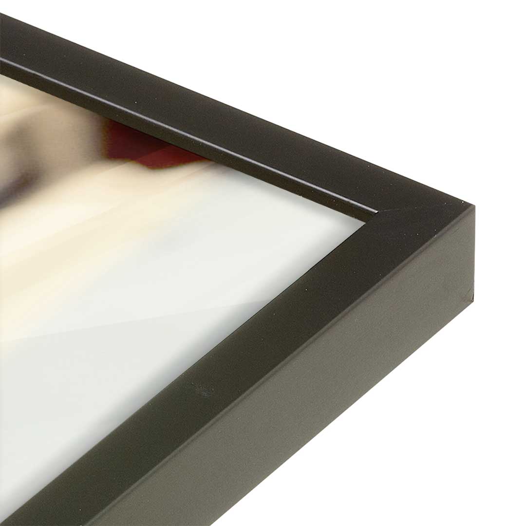 [Color:Satin Black], Picture of art in a Satin Black frame at an angle