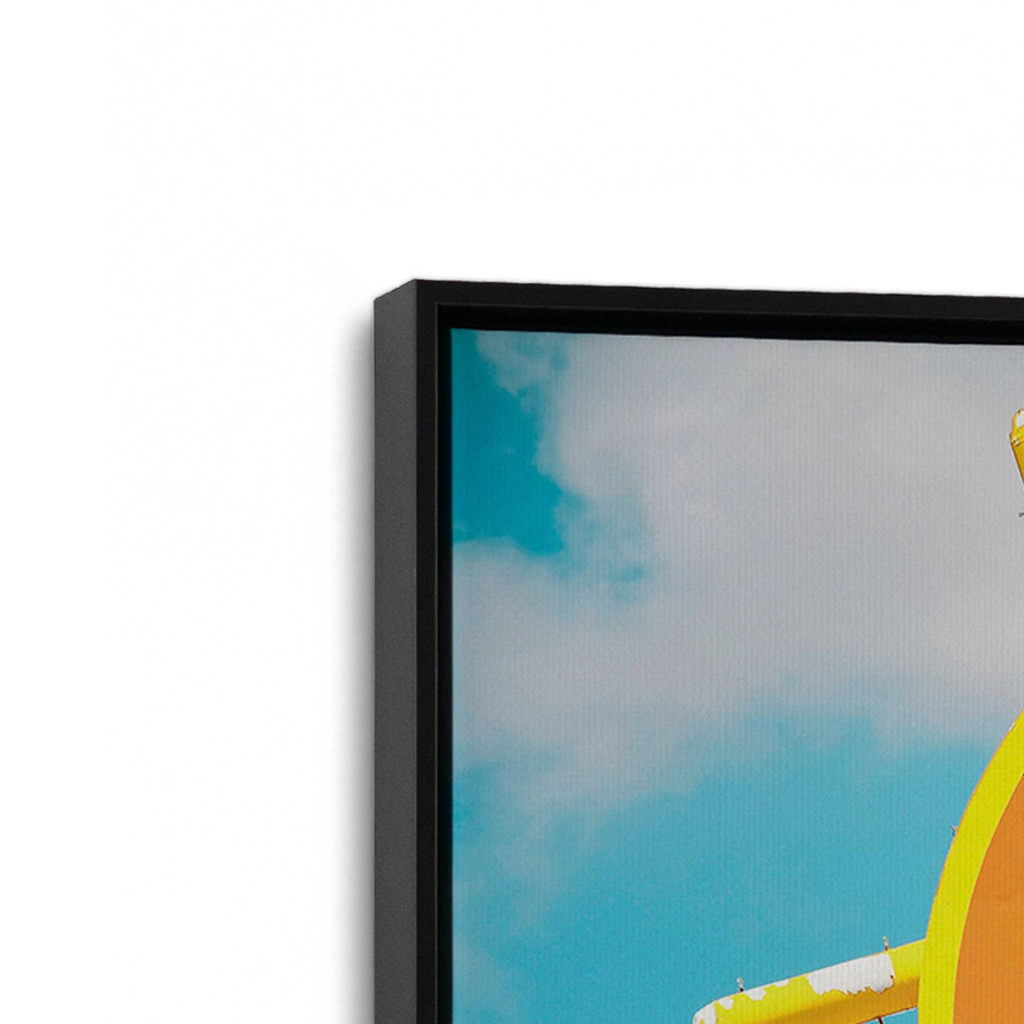 [Color:Satin Black], Picture of art in a Satin Black frame at an angle