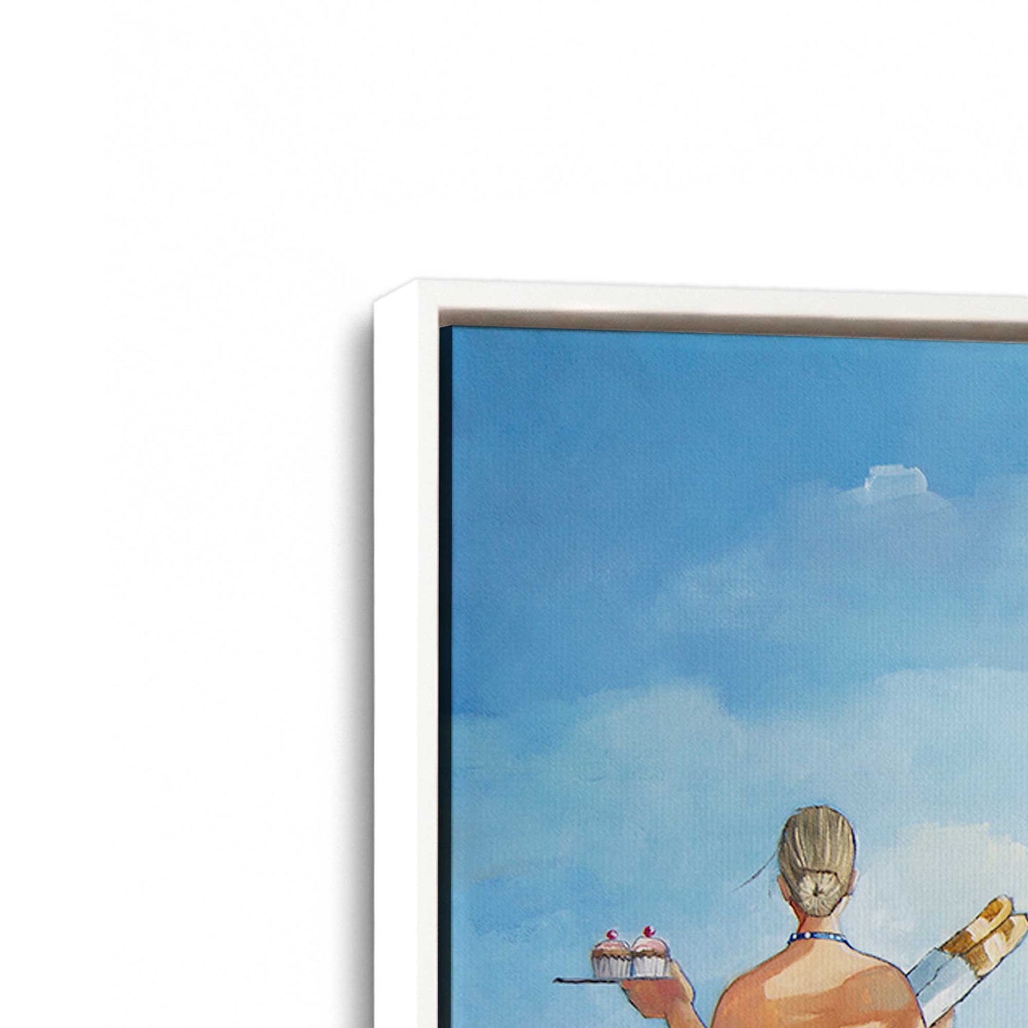 [Color:Opaque White], Picture of art in a White frame at an angle