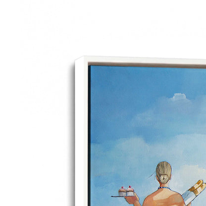 [Color:Opaque White], Picture of art in a White frame at an angle