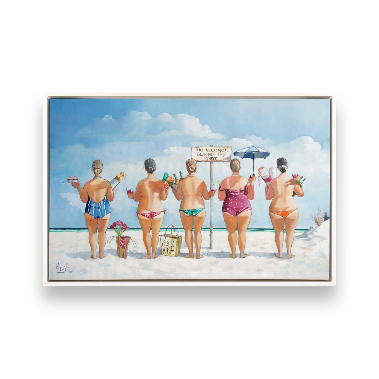 [Color:Opaque White], Picture of art in a White frame