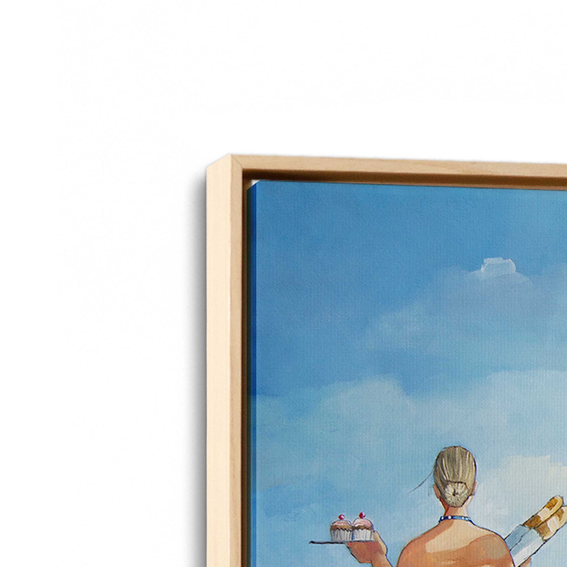 [Color:American Maple], Picture of art in a American Maple frame at an angle