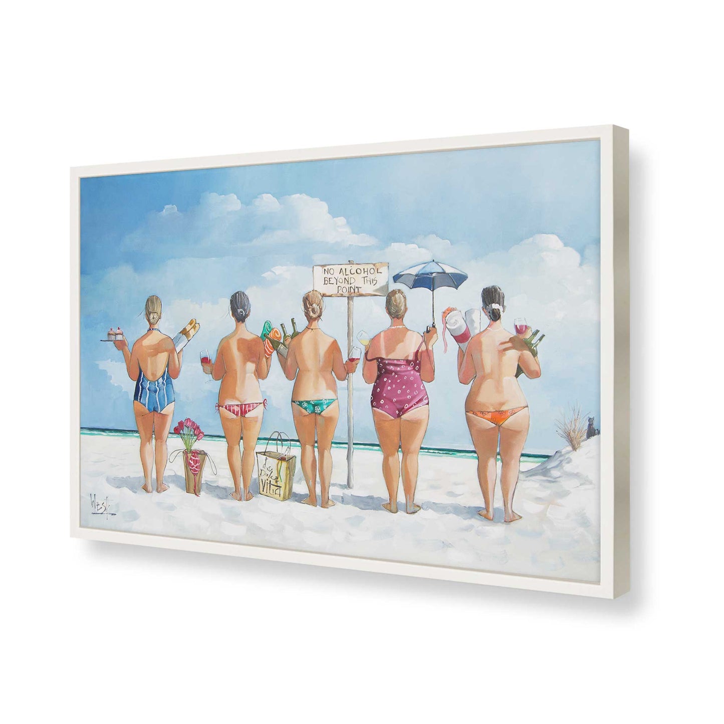 [Color:Opaque White], Picture of art in a Opaque White frame of the corner