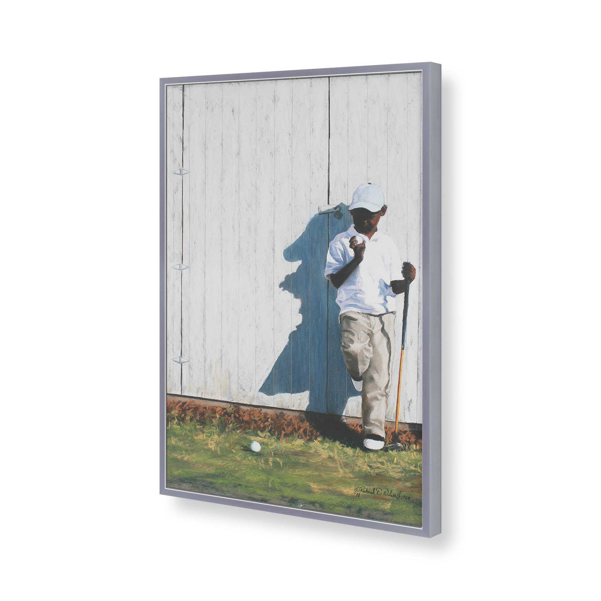 [Color:Polished Chrome], Picture of art in a Polished Chrome frame of the corner