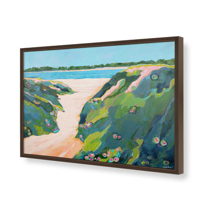 [Color:Brown], Picture of art in a Brown frame of the corner