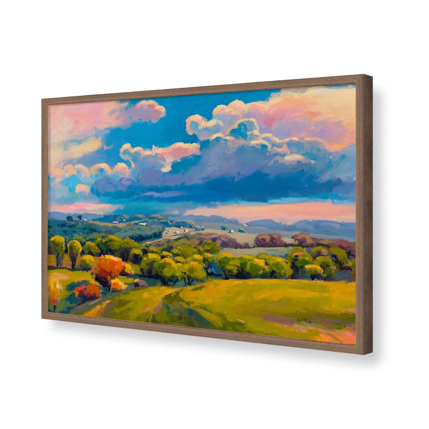 [Color:Walnut], Picture of art in a Walnut frame of the corner