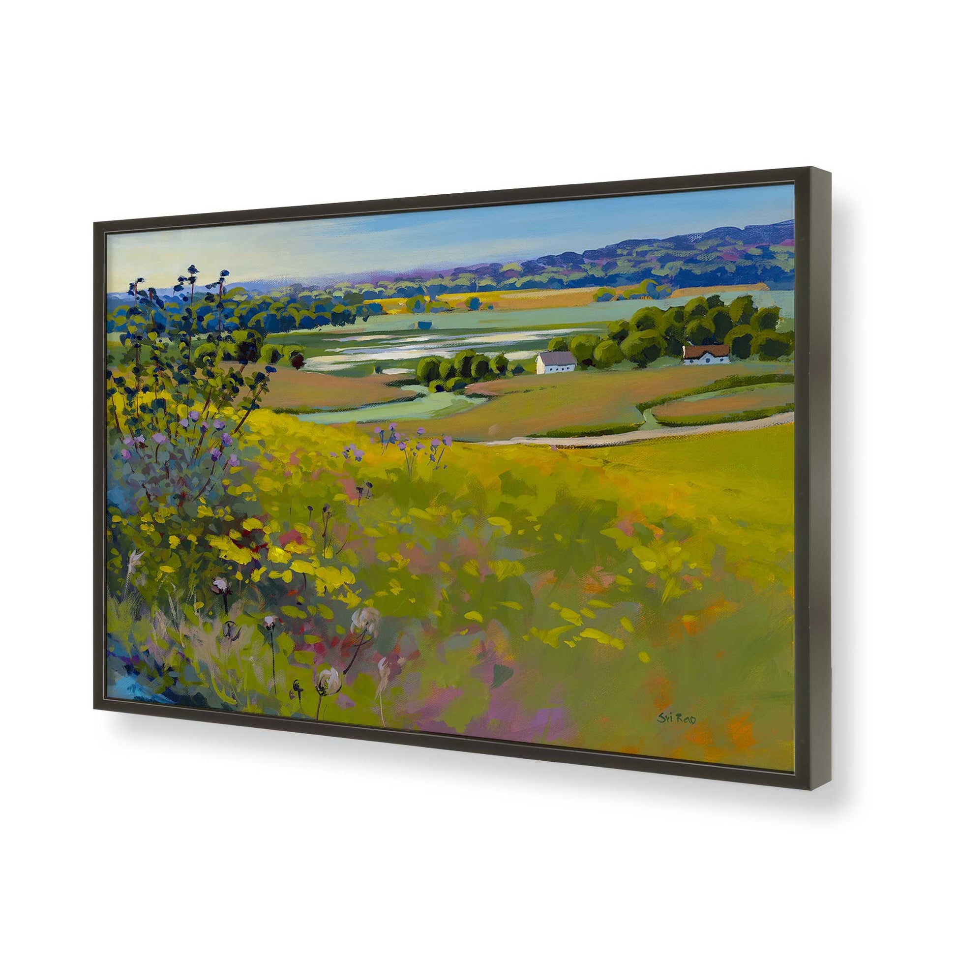 [Color:Satin Black], Picture of art in a Satin Black frame of the corner