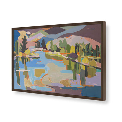 [Color:Brown], Picture of art in a Brown frame of the corner
