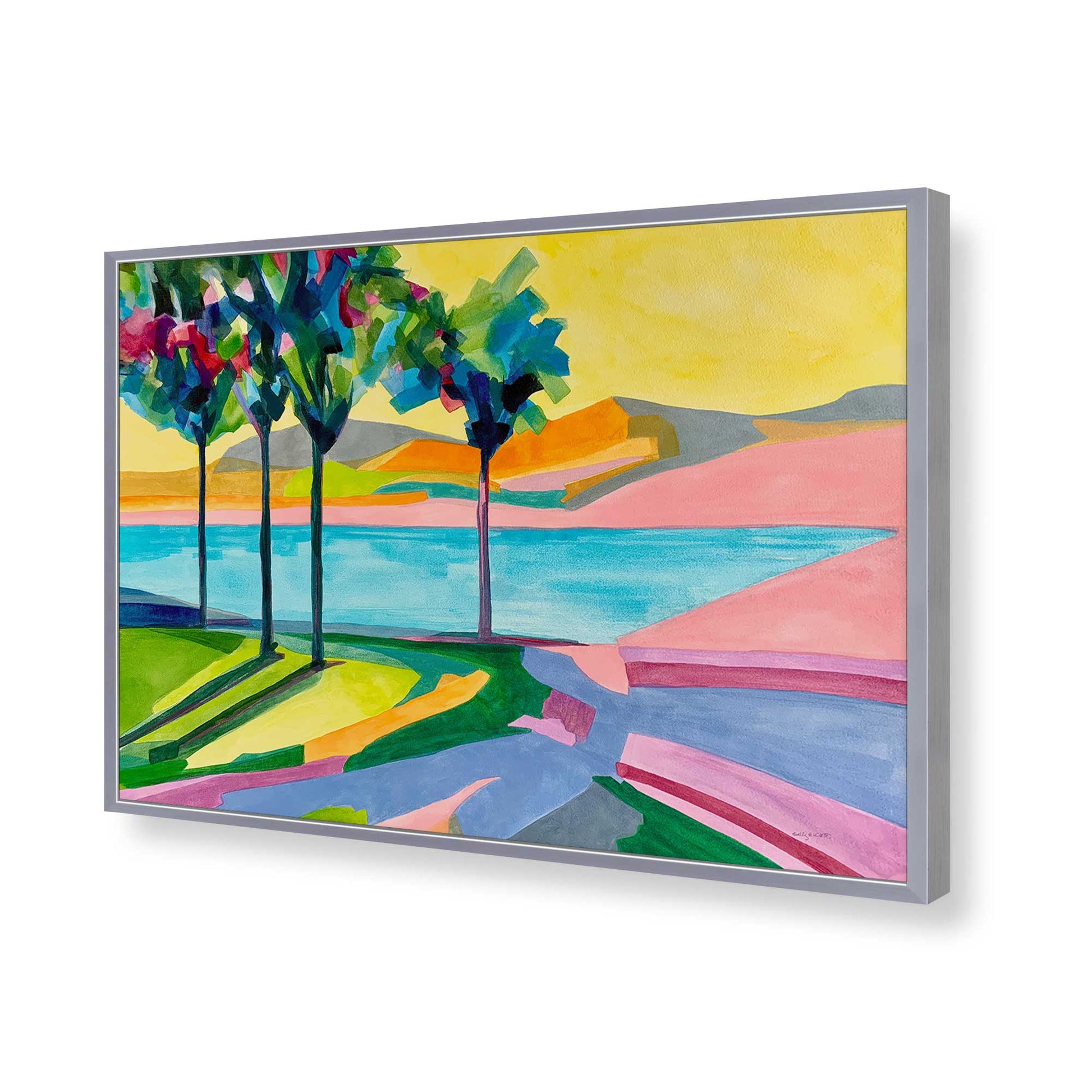 [Color:Polished Chrome], Picture of art in a Polished Chrome frame of the corner