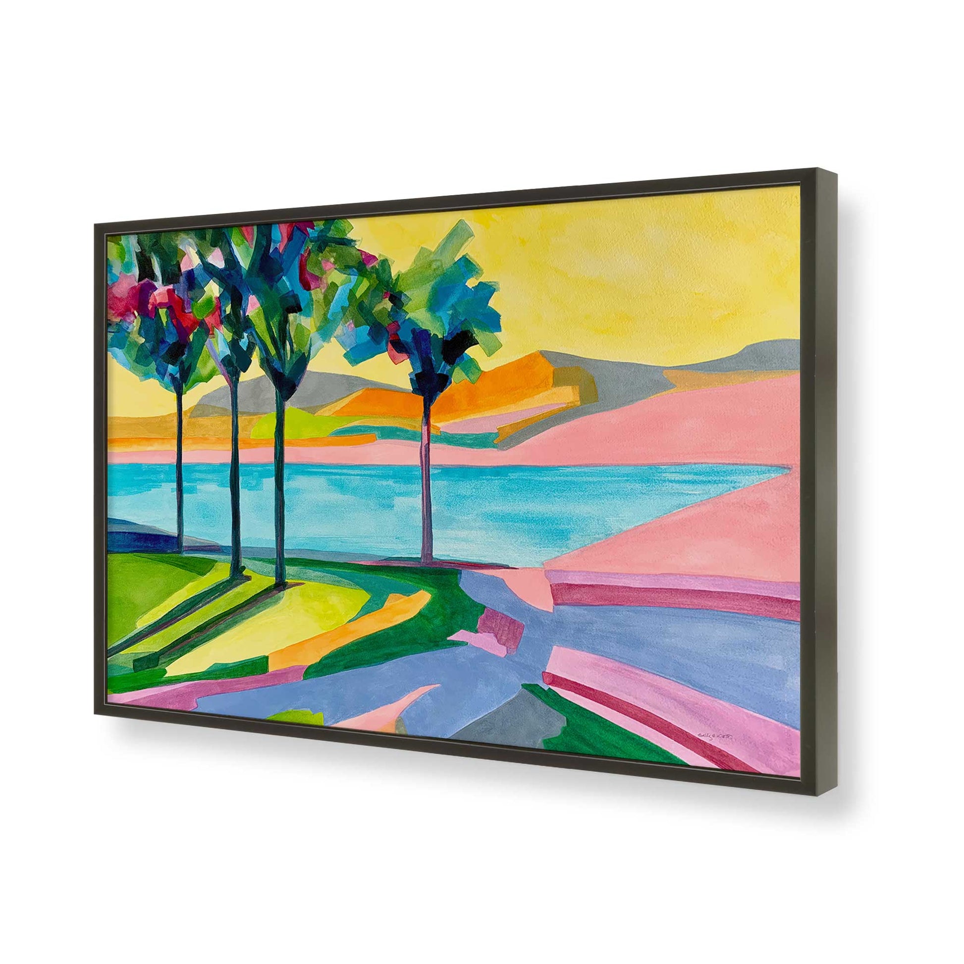 [Color:Satin Black], Picture of art in a Satin Black frame of the corner