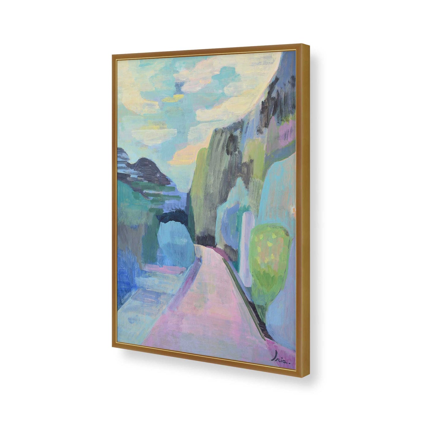 [Color:Polished Gold], Picture of art in a Polished Gold frame of the corner