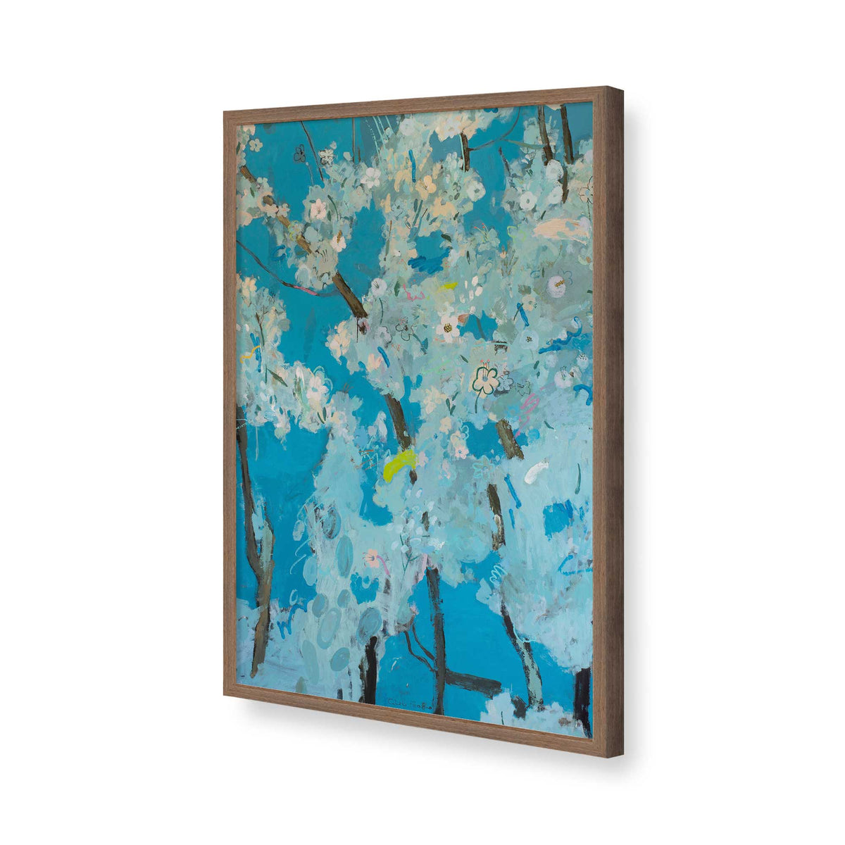[Color:Walnut], Picture of art in a Walnut frame of the corner