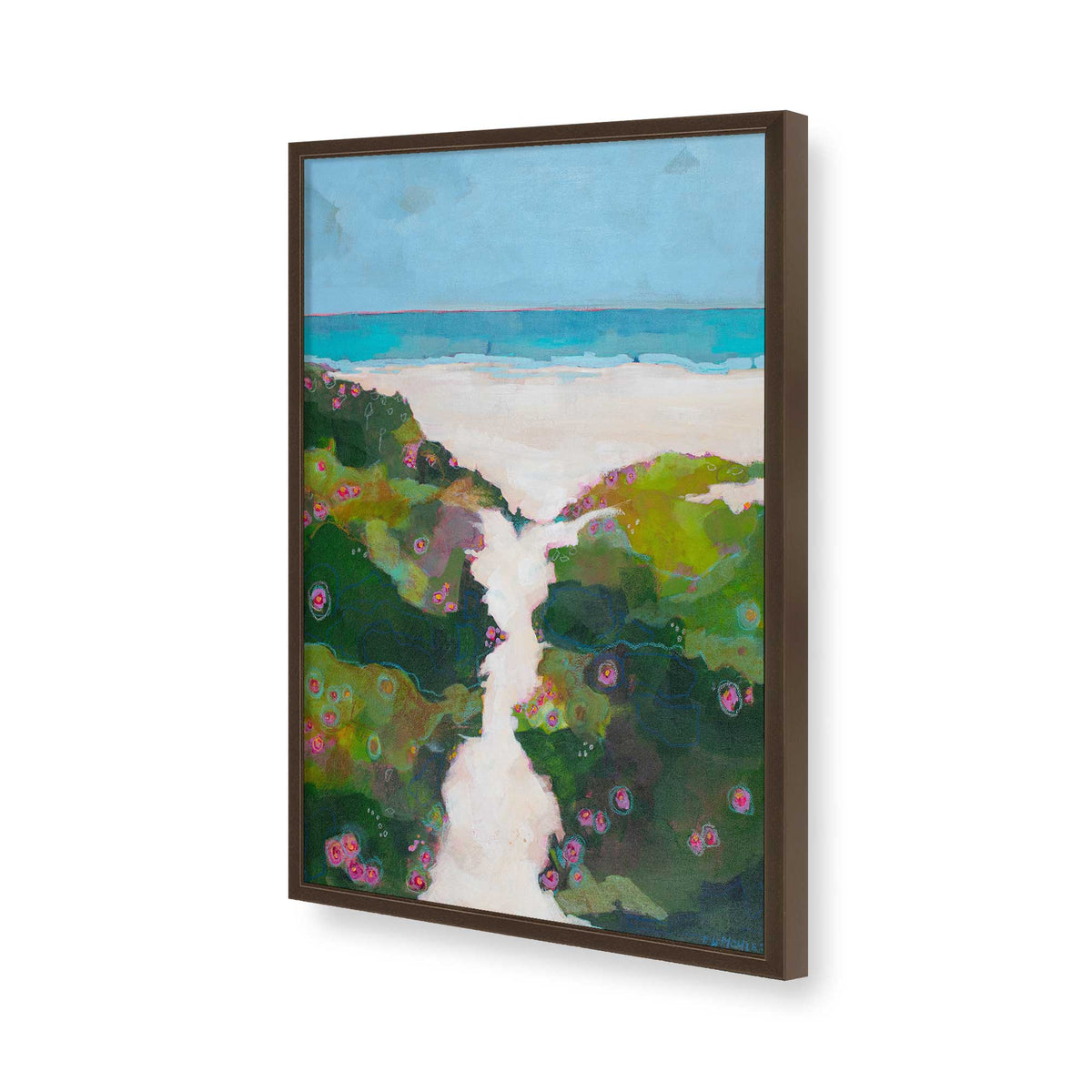 [Color:Brown], Picture of art in a Brown frame of the corner