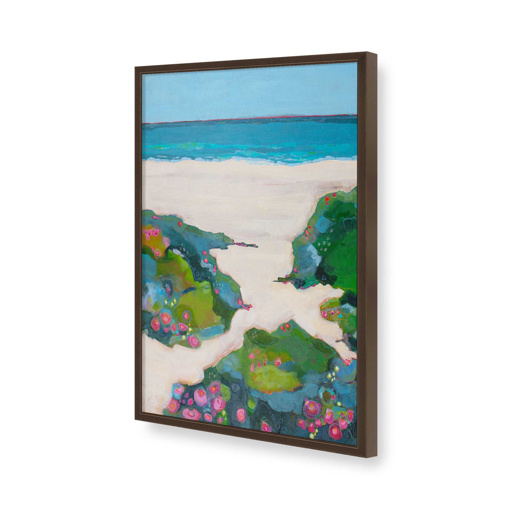 [Color:Brown], Picture of art in a Brown frame of the corner