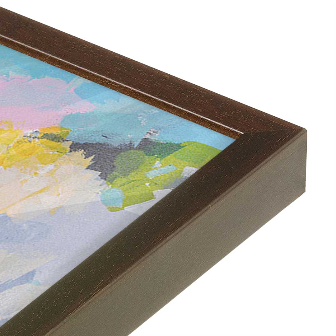 [Color:Espresso], Picture of art in a Espresso frame at an angle