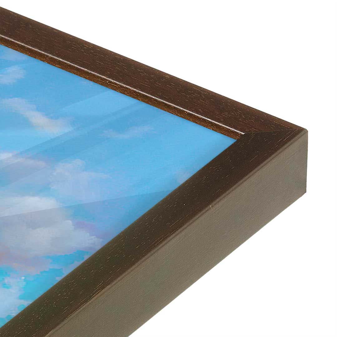 [Color:Espresso], Picture of art in a Espresso frame at an angle