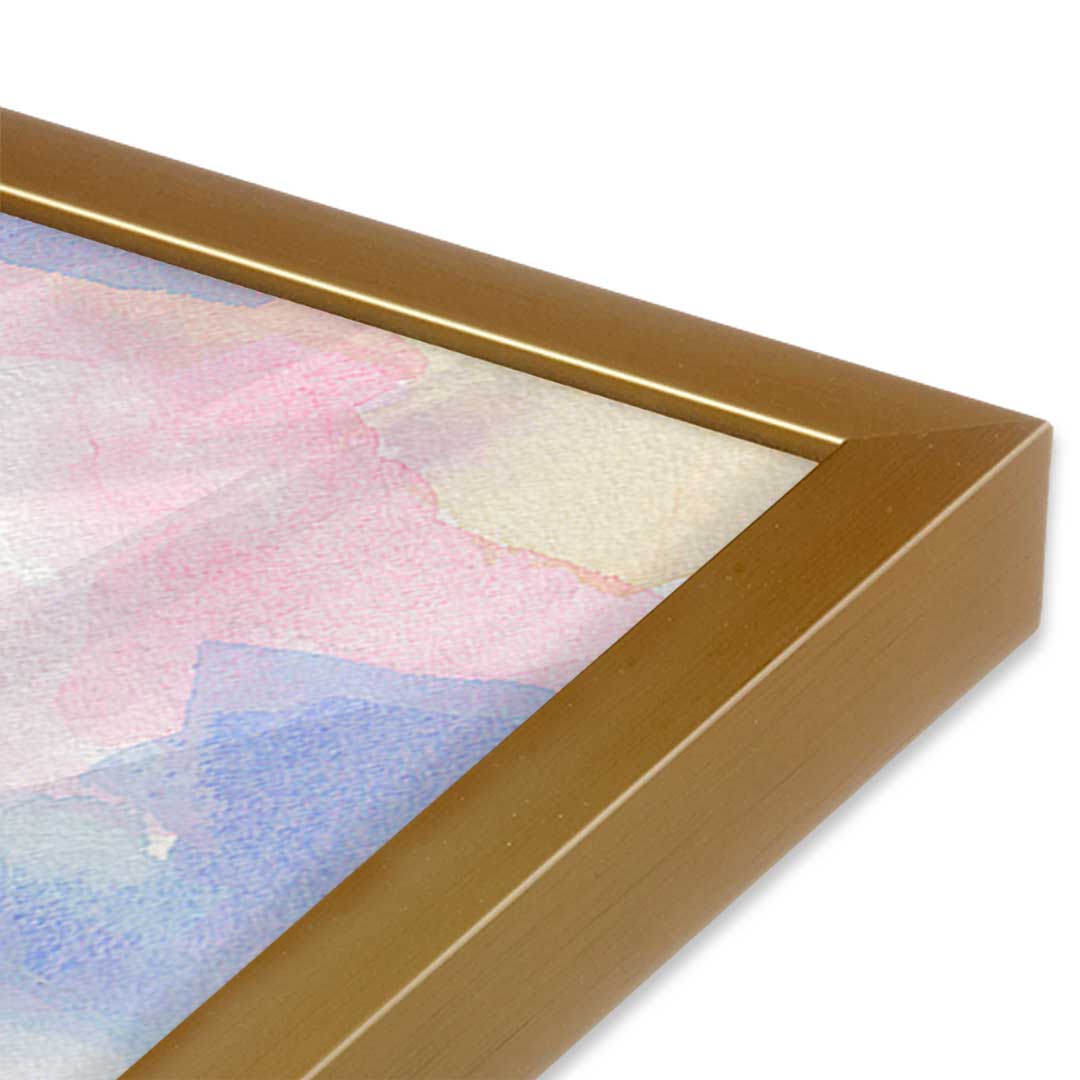 [Color:Polished Gold], Picture of art in a Polished Gold frame at an angle