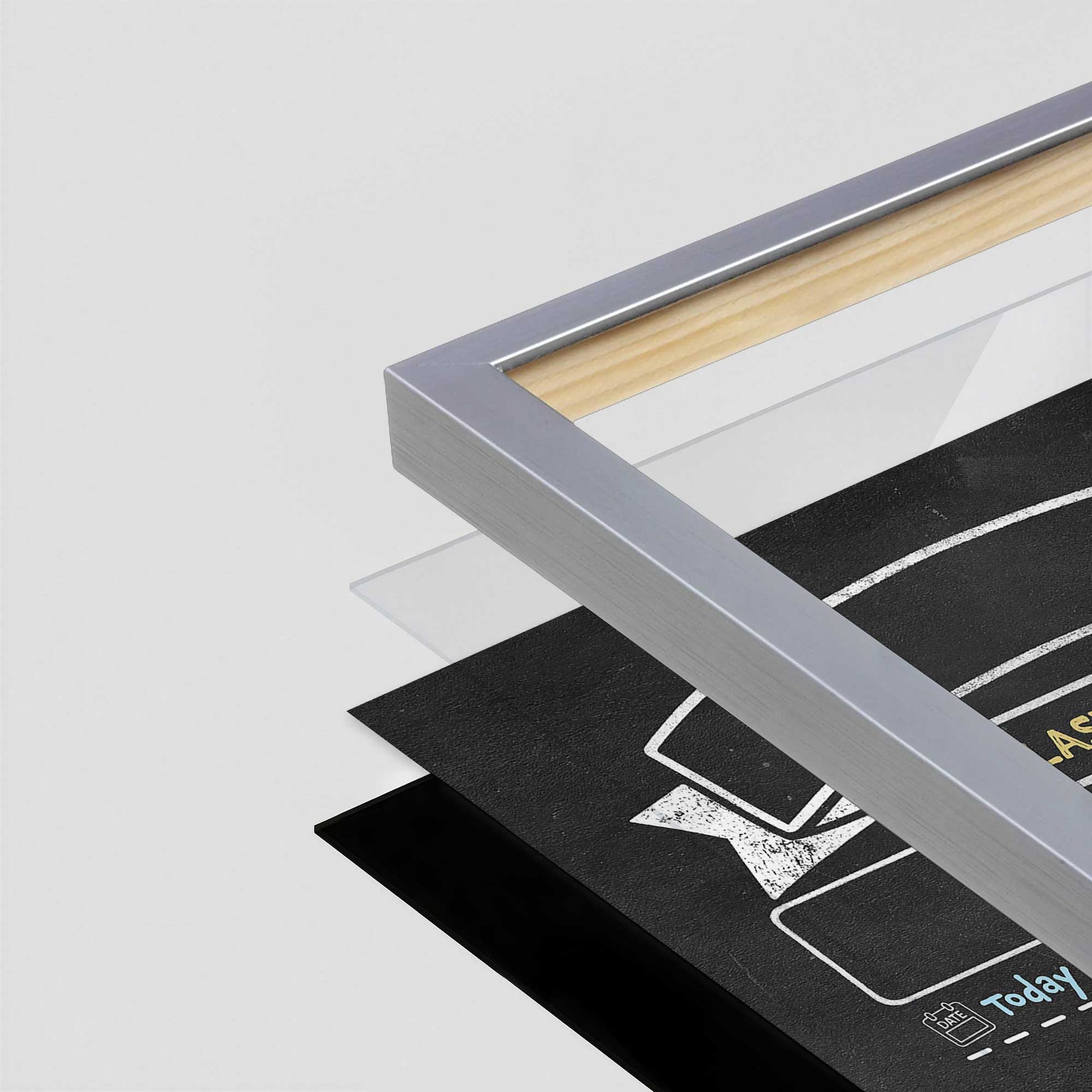 [Color:Polished Chrome], Picture of art in a Polished Chrome frame at an angle