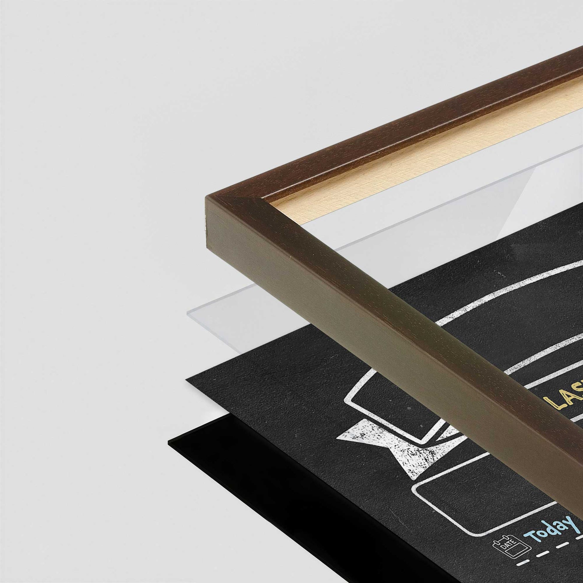 [Color:Belvinder Brown], Picture of art in a Belvinder Brown frame at an angle