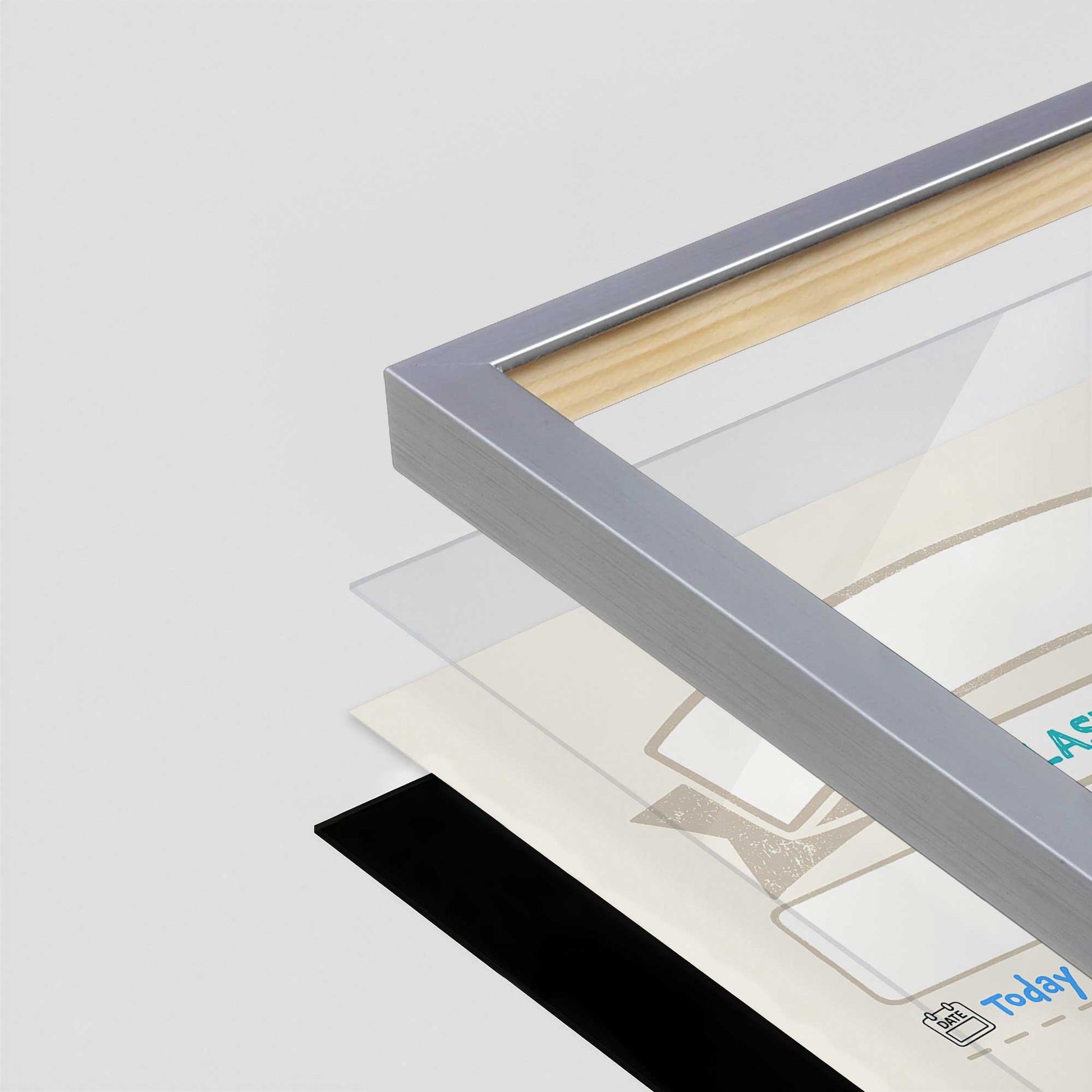 [Color:Polished Chrome], Picture of art in a Polished Chrome frame at an angle