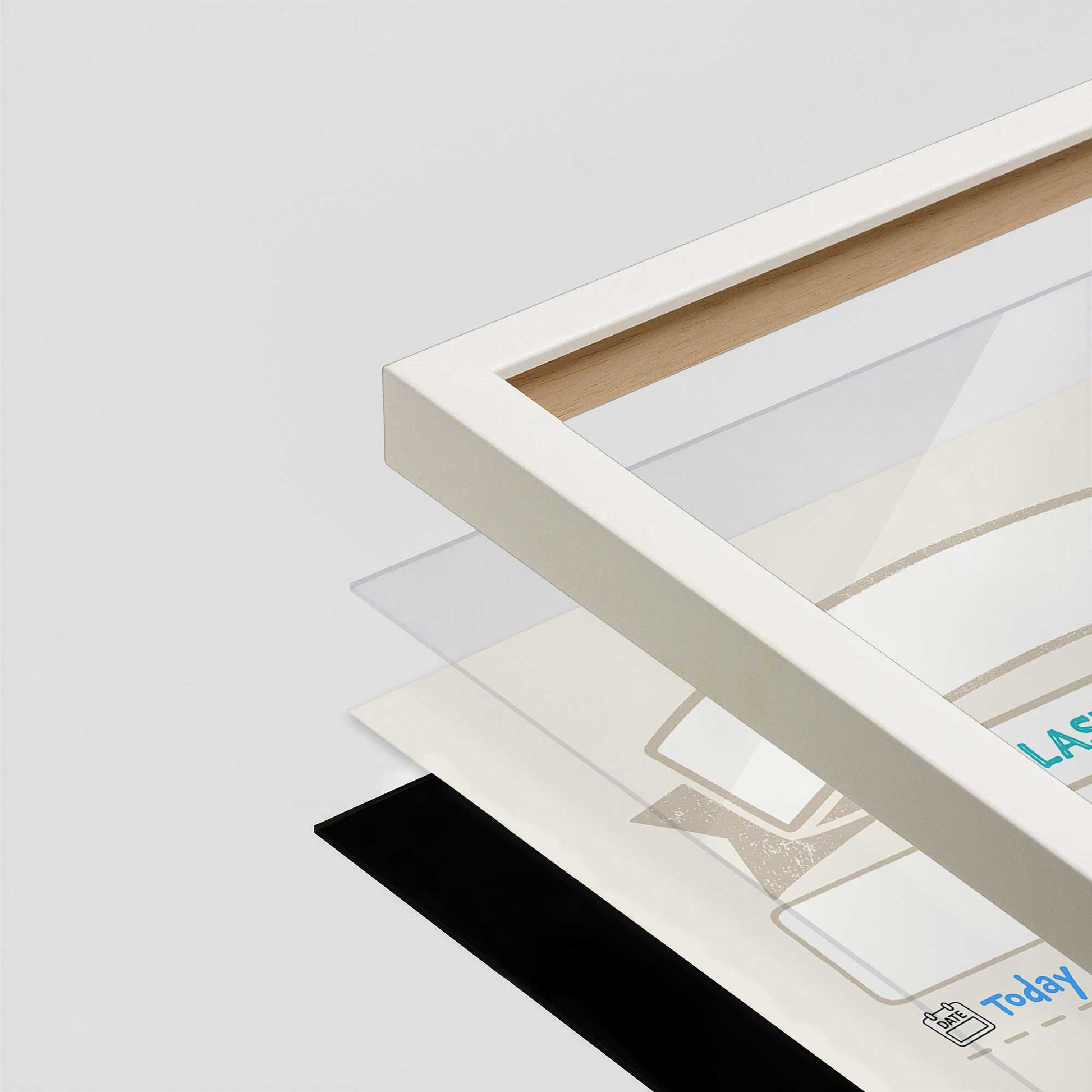 [Color:Opaque White], Picture of art in a Opaque White frame at an angle