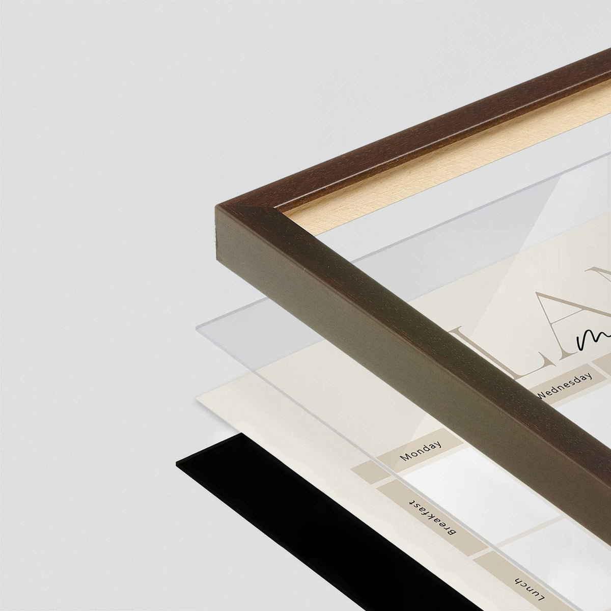 [Color:Belvinder Brown], Picture of art in a Belvinder Brown frame at an angle