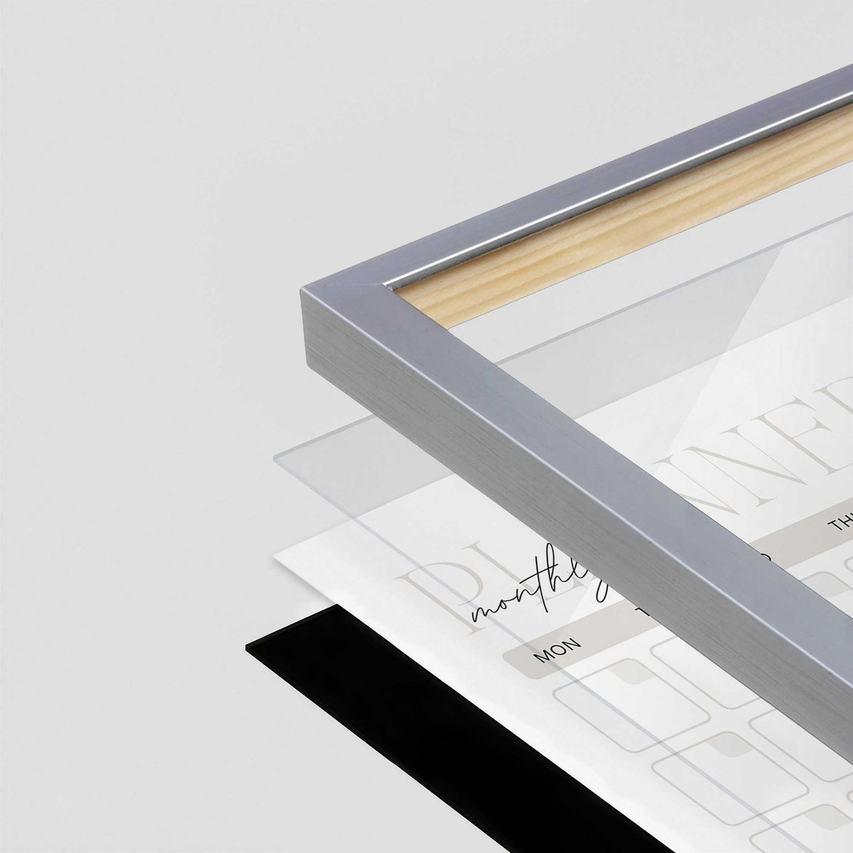 [Color:Polished Chrome], Picture of art in a Polished Chrome frame at an angle