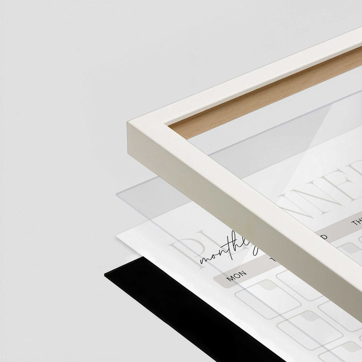 [Color:Opaque White], Picture of art in a Opaque White frame at an angle