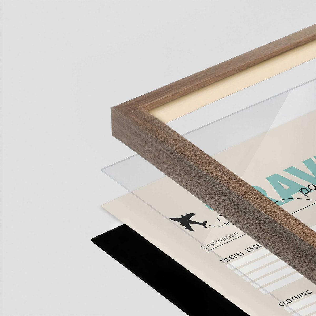 [Color:Walnut], Picture of art in a Walnut frame at an angle
