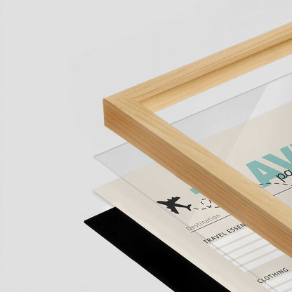 [Color:American Maple], Picture of art in a American Maple frame at an angle