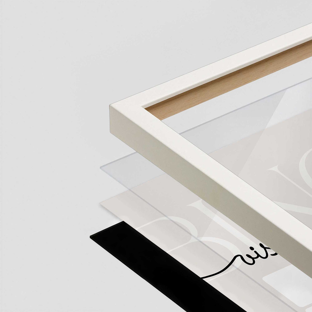 [Color:Opaque White], Picture of art in a Opaque White frame at an angle