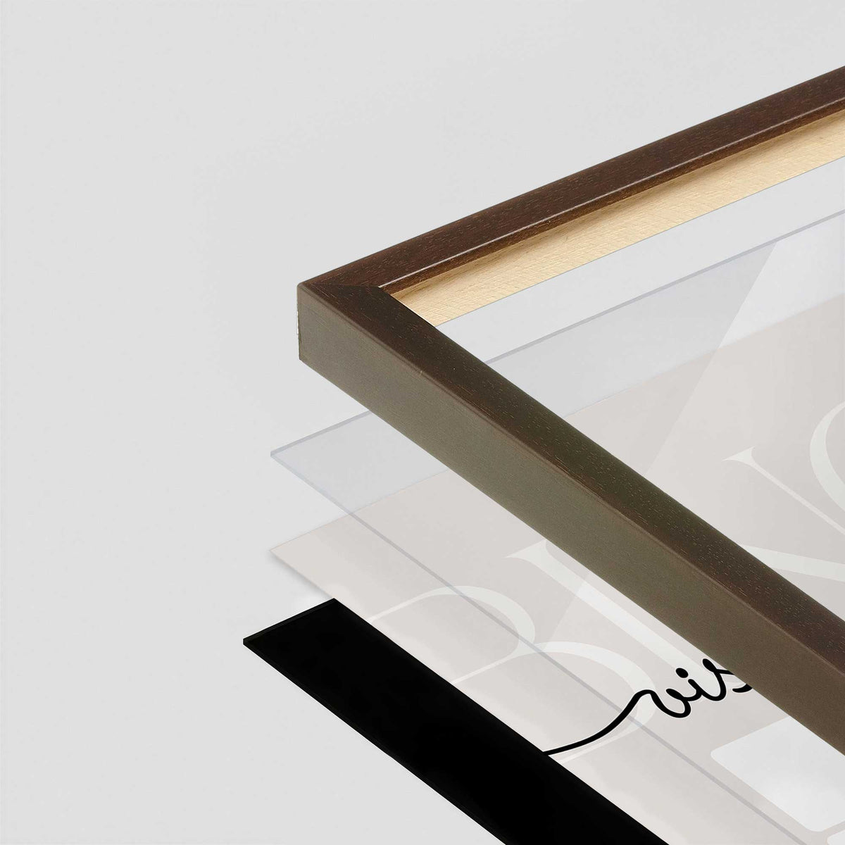 [Color:Belvinder Brown], Picture of art in a Belvinder Brown frame at an angle