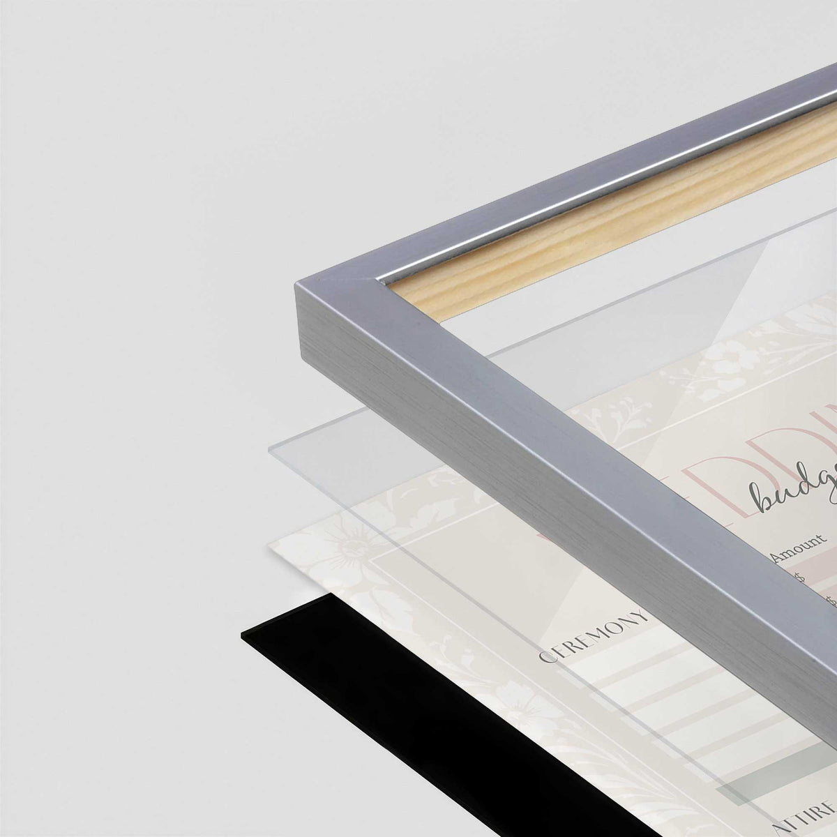 [Color:Polished Chrome], Picture of art in a Polished Chrome frame at an angle