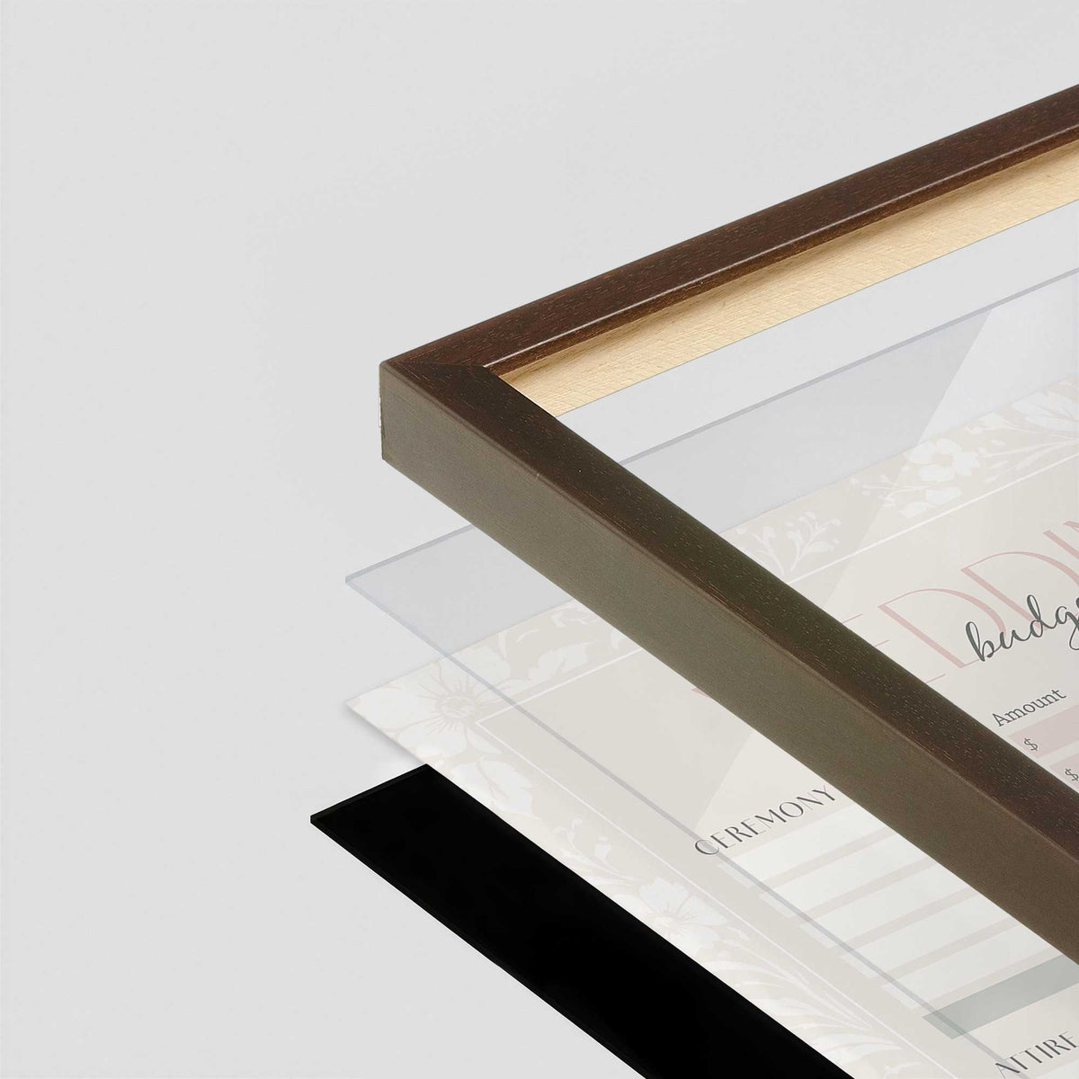 [Color:Belvinder Brown], Picture of art in a Belvinder Brown frame at an angle