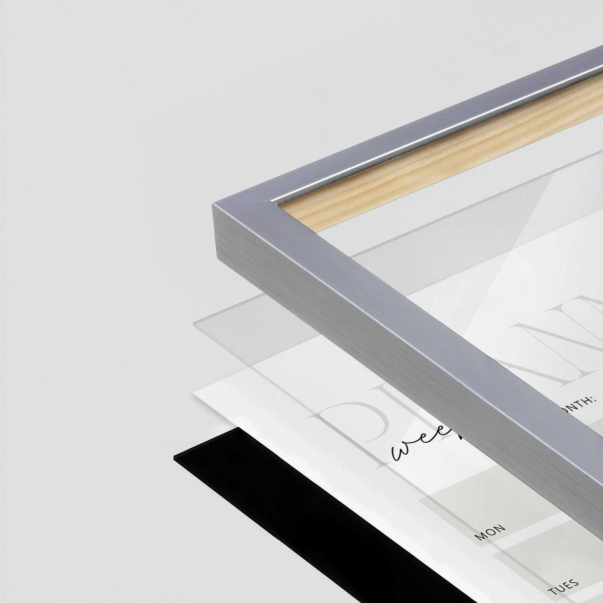 [Color:Polished Chrome], Picture of art in a Polished Chrome frame at an angle
