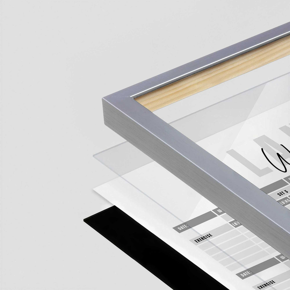 [Color:Polished Chrome], Picture of art in a Polished Chrome frame at an angle