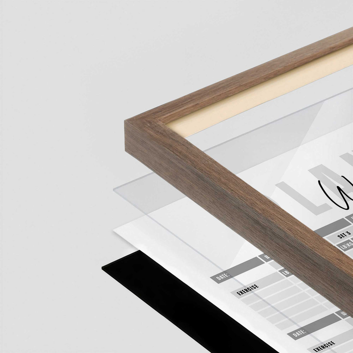 [Color:Walnut], Picture of art in a Walnut frame at an angle