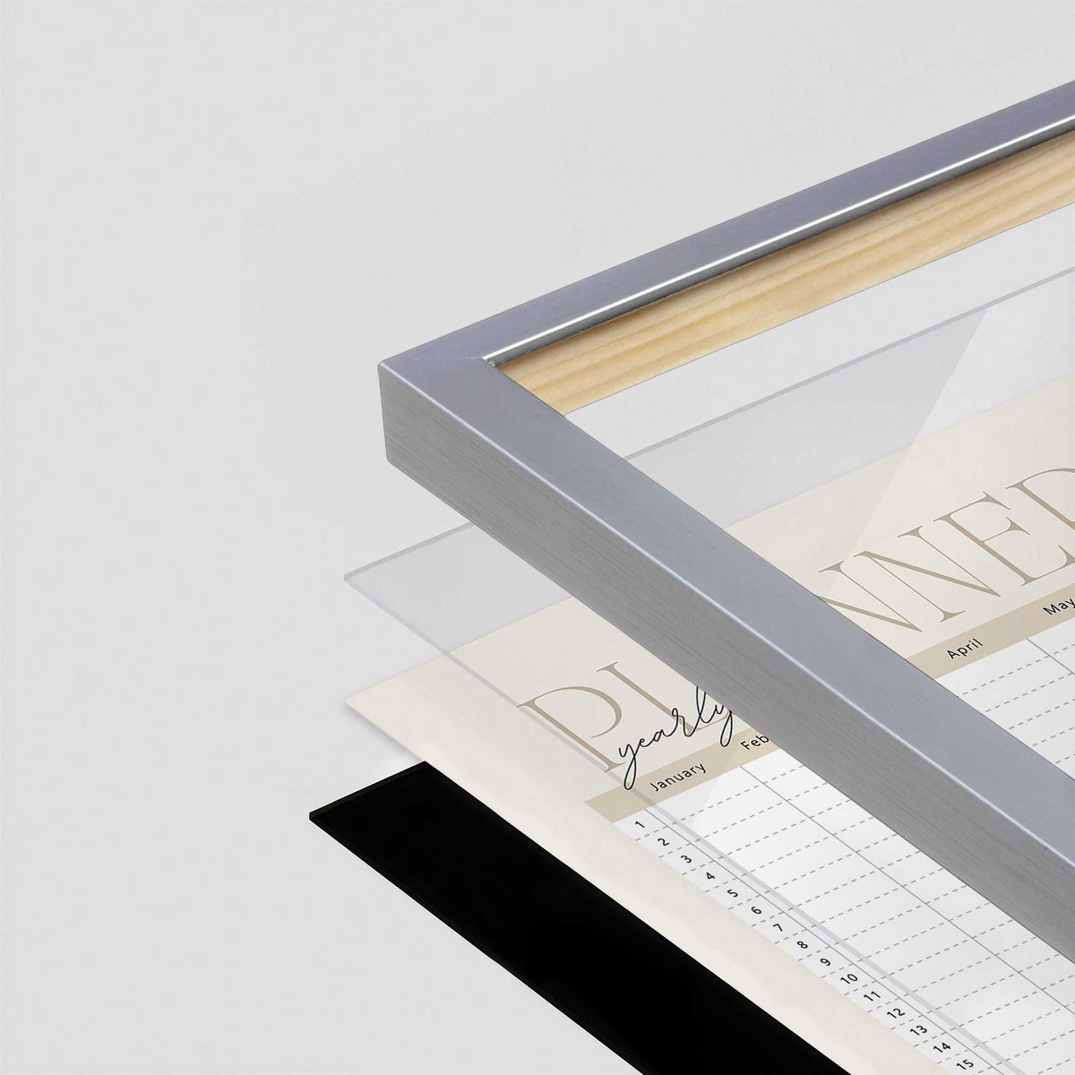 [Color:Polished Chrome], Picture of art in a Polished Chrome frame at an angle