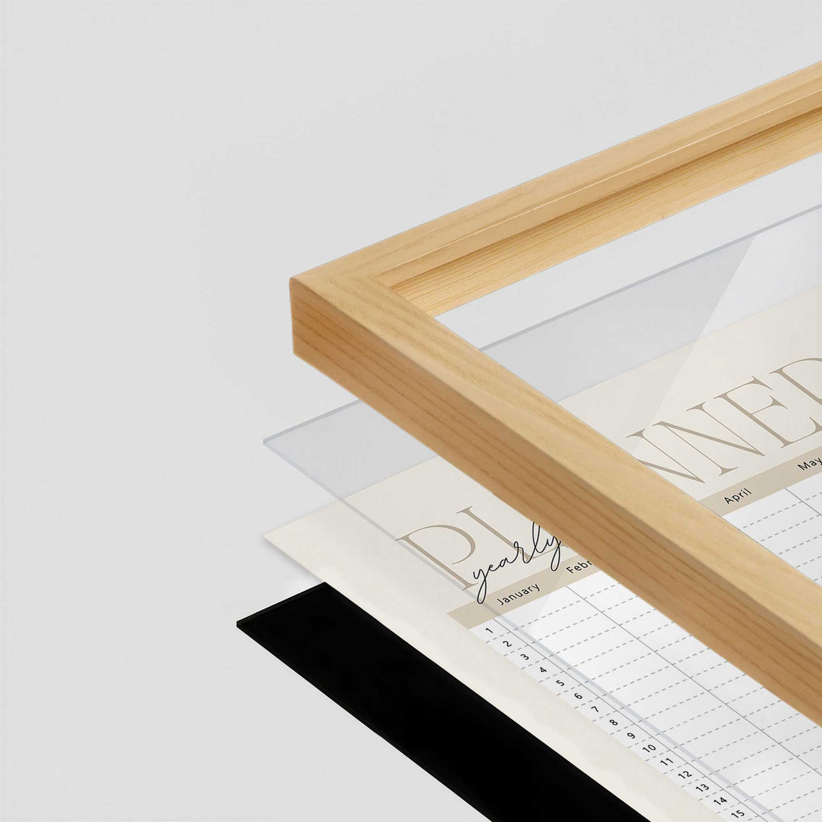 [Color:American Maple], Picture of art in a American Maple frame at an angle