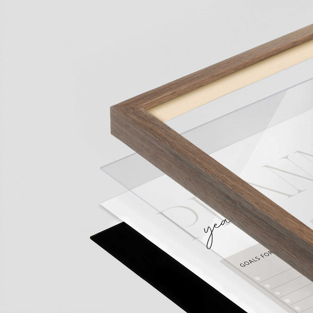 [Color:Walnut], Picture of art in a Walnut frame at an angle