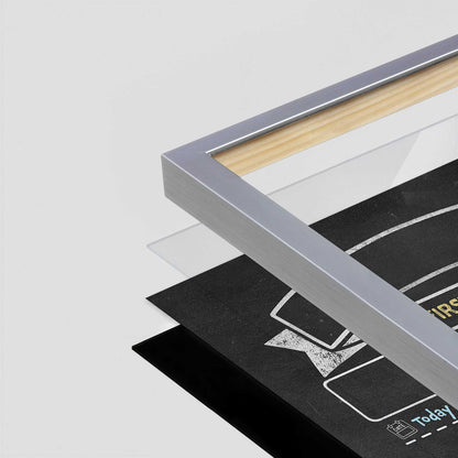 [Color:Polished Chrome], Picture of art in a Polished Chrome frame of the corner