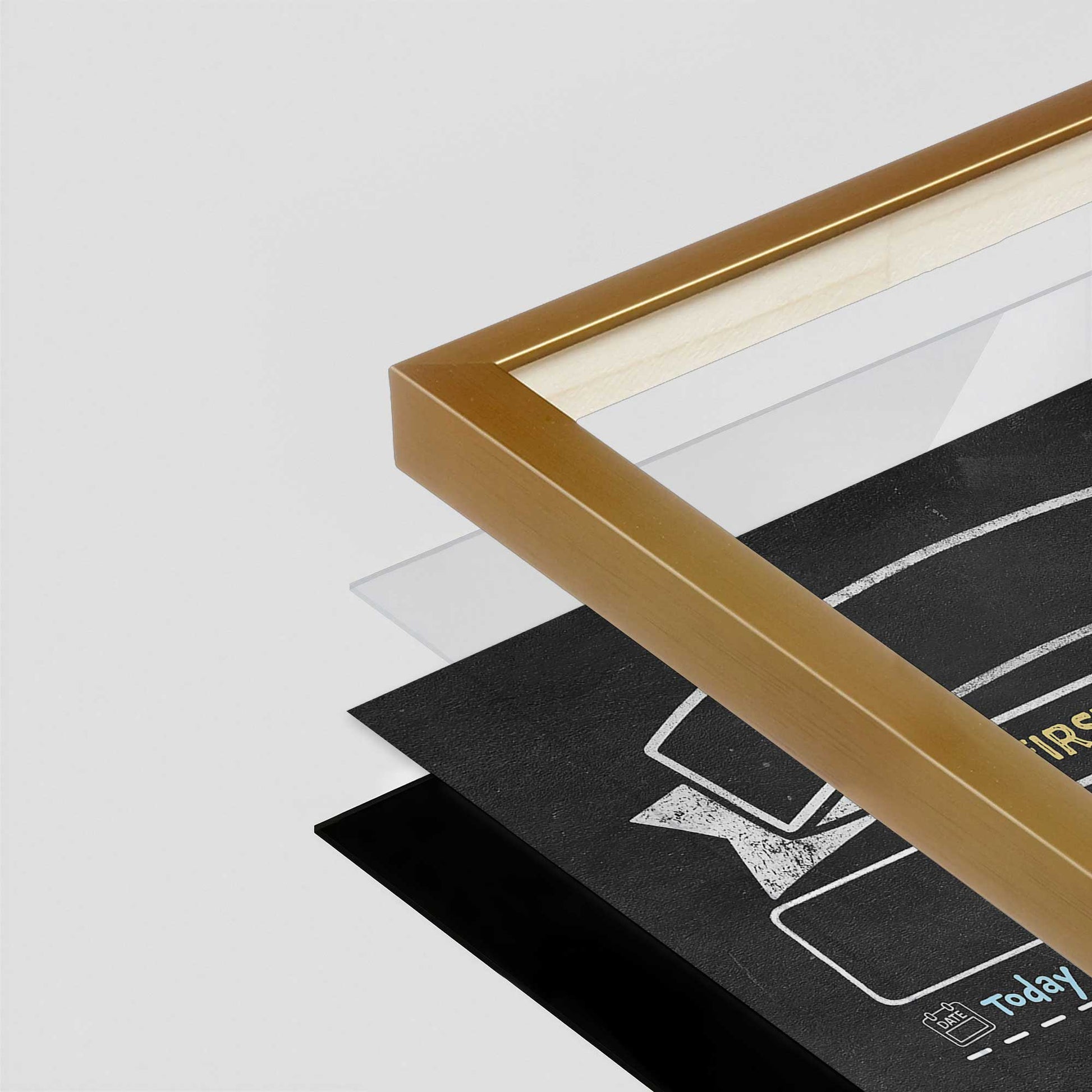 [Color:Polished Gold], Picture of art in a Polished Gold frame of the corner