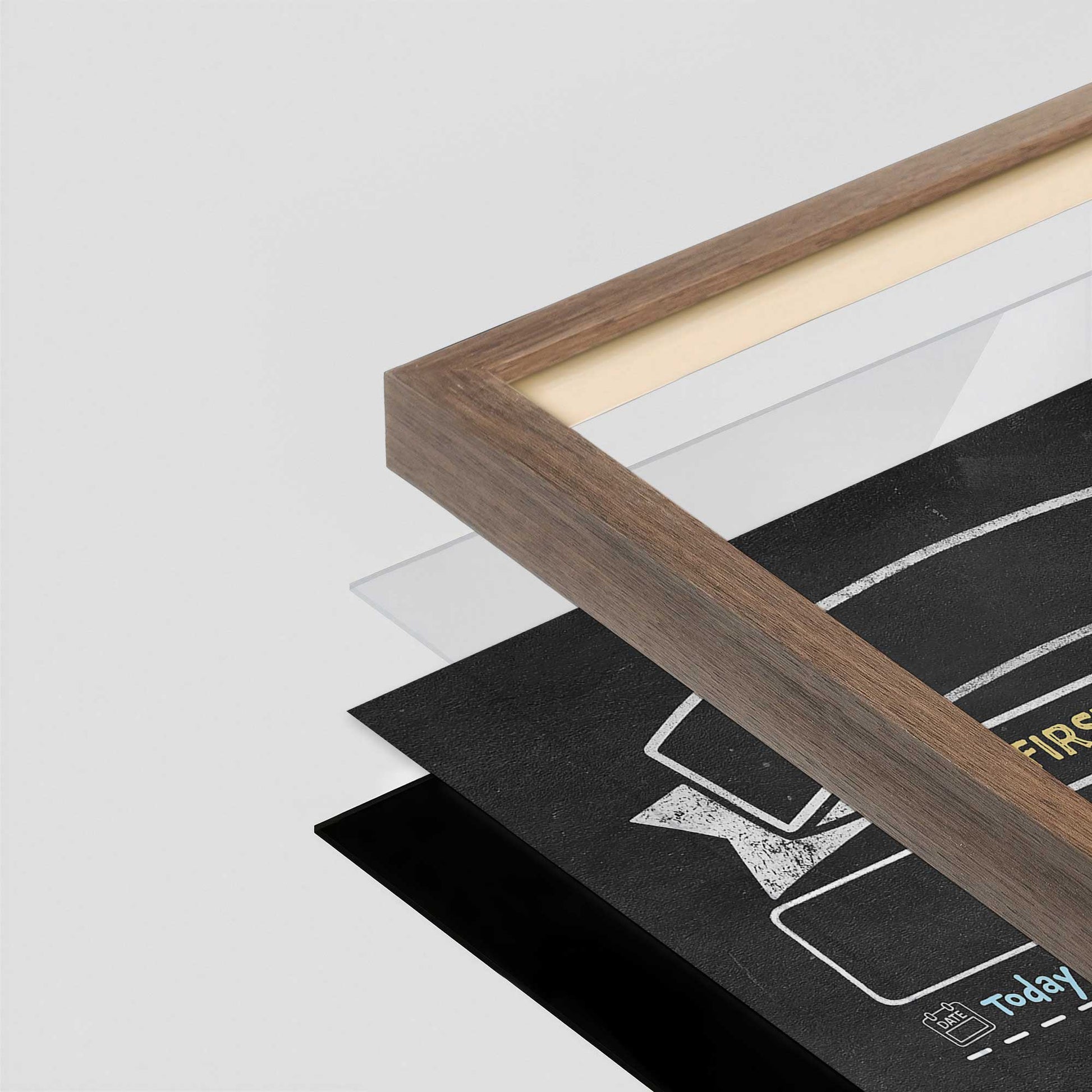 [Color:Walnut], Picture of art in a Walnut frame of the corner