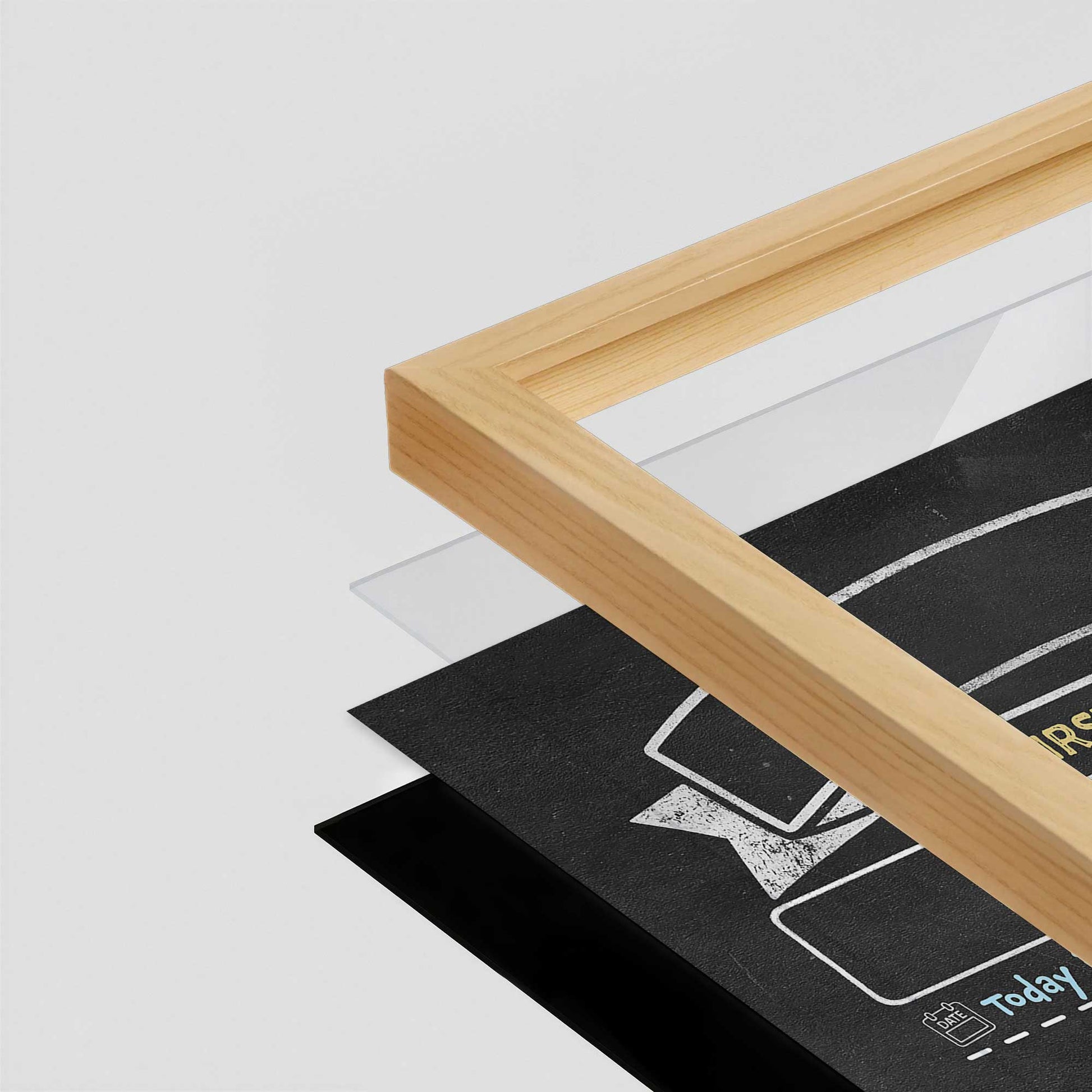 [Color:American Maple], Picture of art in a American Maple frame of the corner